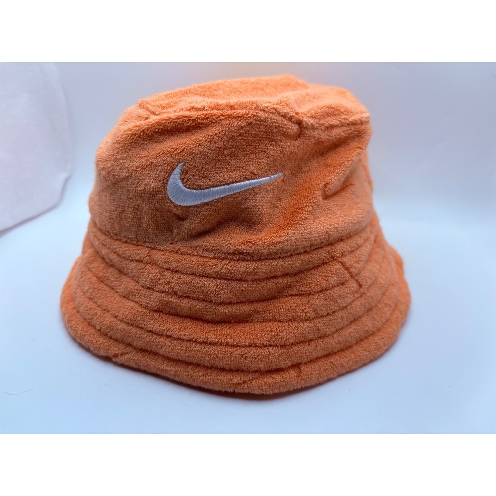 Nike Baby Terry Cloth Bucket Hat Orange Embroidered Swoosh 6M N013-N8N